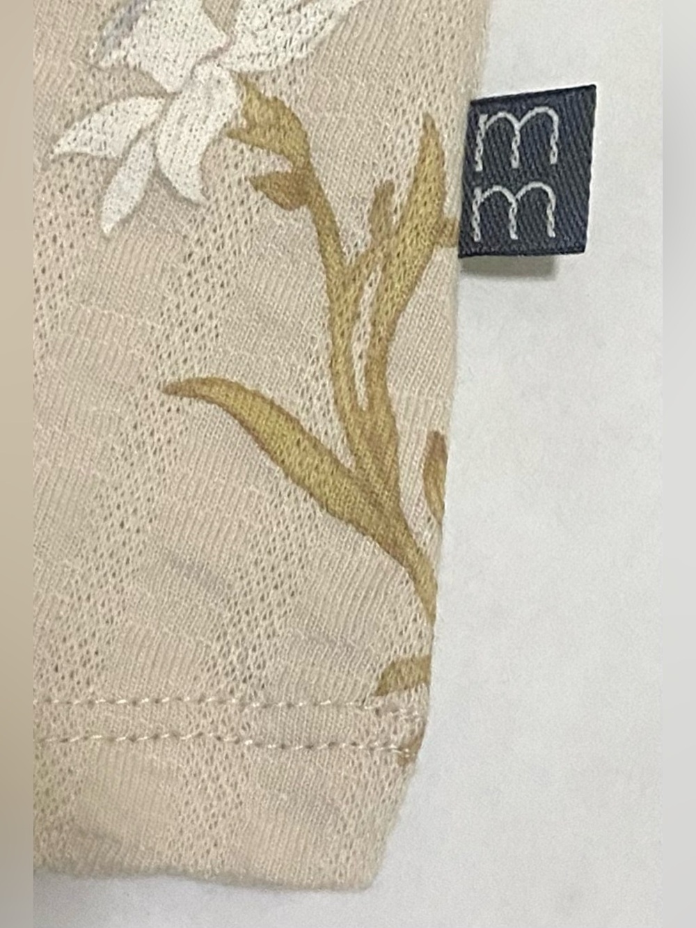 Modern Moments 18M Puff Sleeve Cotton Tan Floral Dress Boho Fall Cottagecore - Picture 7 of 16
